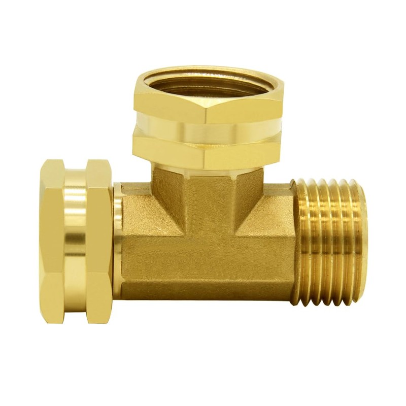 Hooshing Brass Garden Hose Tee Fitting 3/4" GHT Female x