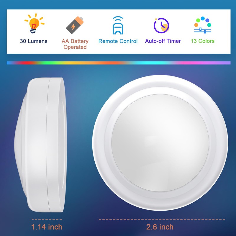 AnyEnjoy Puck Lights with Remote,13 Colors Changeable LED Puck lightings