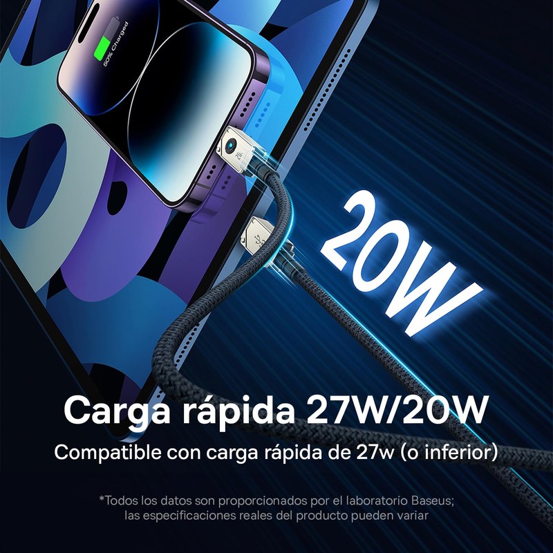 Baseus Cable de Fibra de aramida F-12 irrompible de Carga