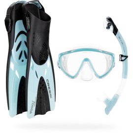 Cressi Tino Adventure Set, Clear/Ice Cyan, L/XL