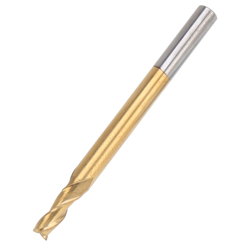 5Pcs 3‑Flute Flat End Milling Cutter Ti Plating Router Bits