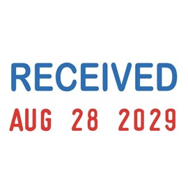 Trodat Printy 4850 Dater Stamp with English Phrase Received – Self Inking, Red Ink Date and Blue Text