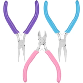 3 Pcs Jewelry Pliers Set, Jewelry Making Pliers Tools with Needle Nose Pliers/Chain Nose Pliers, Round Nose Pliers and Wire Cutter for Jewelry Repair, Wire Wrapping, Crafts and Jewelry Making Suppli