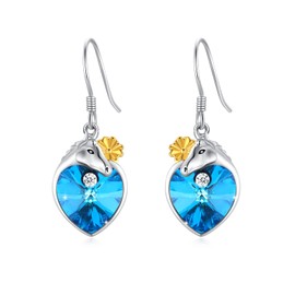 Horse Earrings for Women 925 Sterling Silver Crystal Heart Horse Earrings Animal Dangle Drop Earrings Jewellry Gift