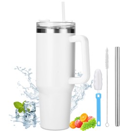 Toaren 1200ml 40oz Thermobecher mit Stroh und Griff Edelstahl Vakuum Isolierbecher Kaffeebecher mit Griff und Stroh Doppelwandiger Isolierbecher