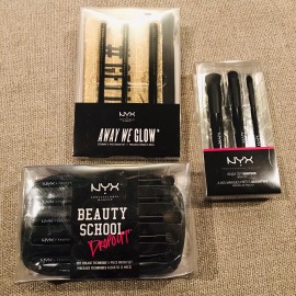 NYX  3 SETS!!!  PRO MAKEUP BRUSHES  & CASEs NIB BRIDE ARTIST Christmas Gift