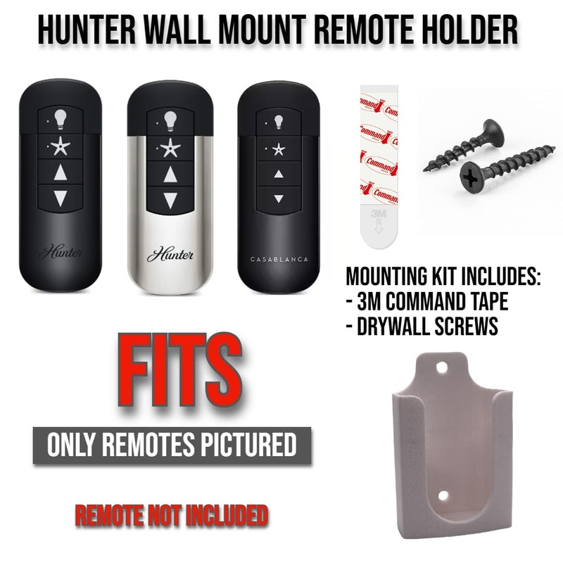 Wall Holder Mount for Hunter Ceiling Fan Remote - White