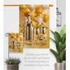 Ornament Collection Golden New Year Garden Flag Set Wall Holder