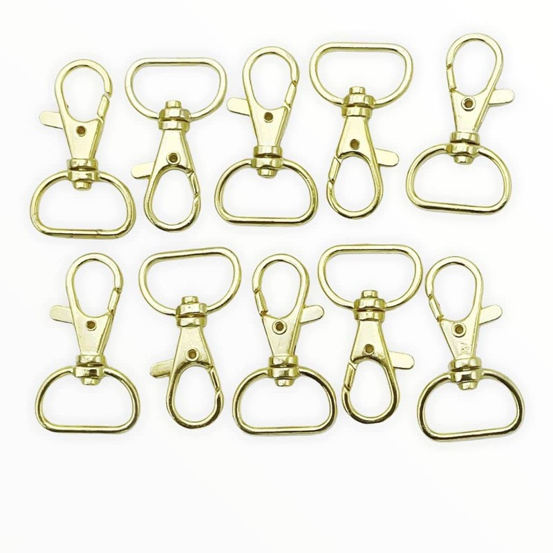 MAKRAMA Gancho Para Llavero Macrame 2cm (10 Pzas) (Dorado)