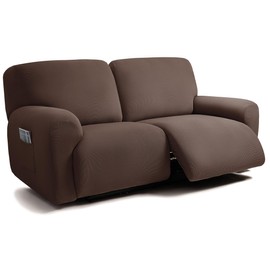 ULTICOR Extra Wide 75" - 100", Reclining 2 Seater LoveSeat Slipcover, Reclining Sofa Covers, Thick, Soft, Washable (Chocolate)