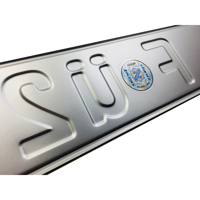 European German License Plate - F Ü 2 (Plate Only)