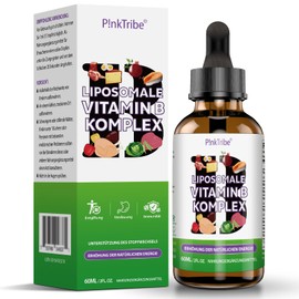 Liposomal Vitamin B Complex Liquid - High Dose Drops with All 8 B Vitamins, Active Vitamin B Forms, Vegan, No Additives, 60 ml (Pack of 1)