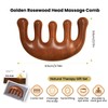 Golden Rosewood Head Massage Comb – Wooden Gua Sha Tool