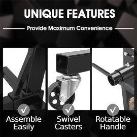 Torin AT23401B-1 Engine Stand: Steel Rotating Engine Lift Stand with 4 Adjustable Arms and 360 Degree Rotating Head, 3/8 Ton (750 lb) Capacity - Black