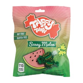 Taffy Town Saltwater Taffy - Sassy Sour Watermelon | Gourmet | Nougat-Style Candy| Soft & Delicious| Sumer Snack Treats| Party Good Candies | 3.5 oz