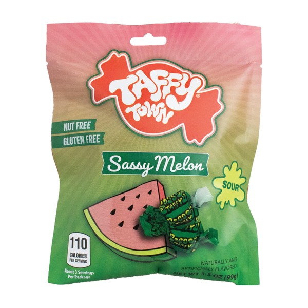 Taffy Town Saltwater Taffy - Sassy Sour Watermelon | Gourmet