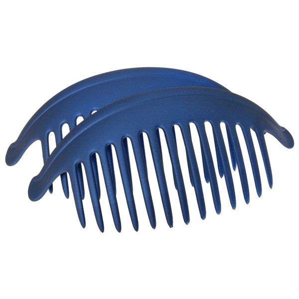 France Luxe Belle Larger Interlocking Comb, Matte Navy, Set of 2 - An Excellent Styling Solution For Long/Thick or Curly Hair