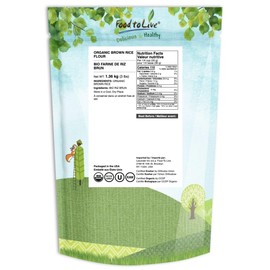 Food to Live Organic Brown Rice Flour, 3 Pounds - Non-GMO, Finely Ground from Long Grain Rice, Unbleached, Untreated, Vegan Meal, Kosher, Bulk Powder