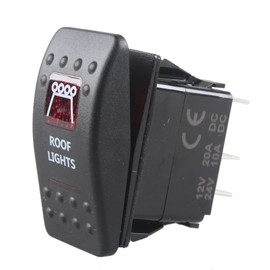 Mintice™ 12 V Car Red LED Light Illuminated Rocker Switch Car Dashboard Switch Roof Light