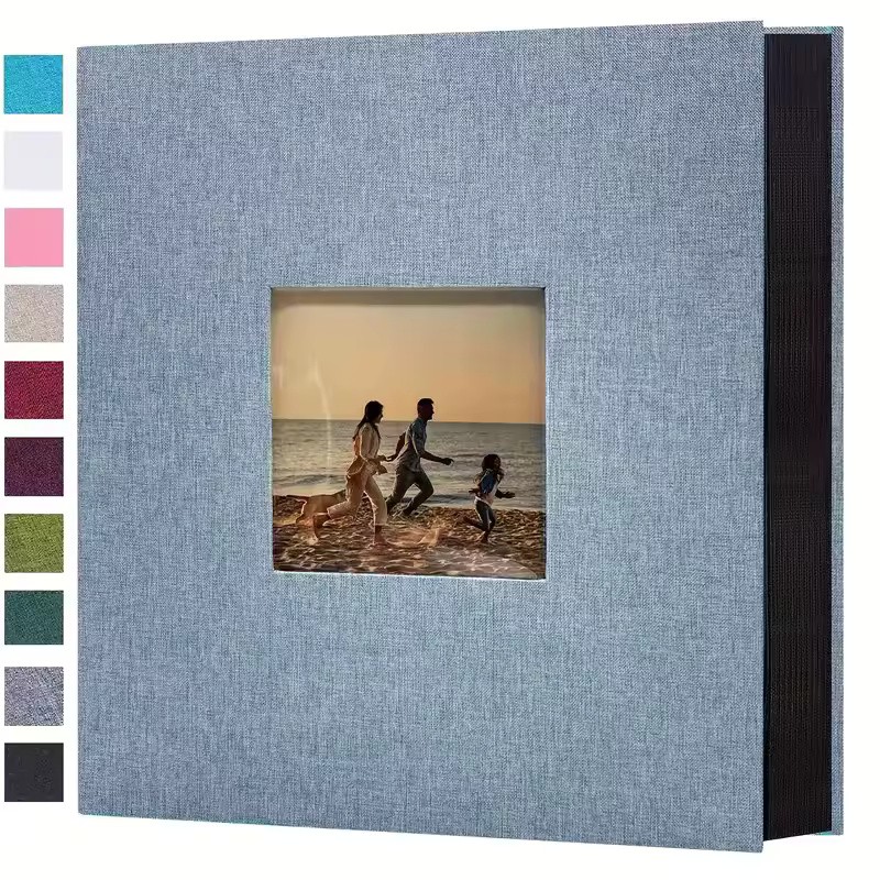 Linen 4x6 Photo Album with Cover Window, 200/300/600 Pockets