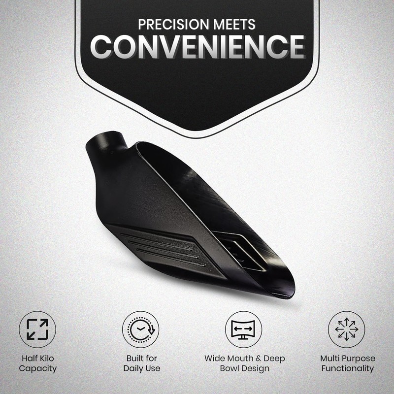 Rattleware Black Half Kilo Bean Scale Scoop - Durable Construction