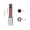 HARFINGTON 12mm Ball End Hex Bit Socket 1/2" Square Drive