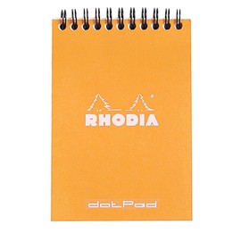 RHODIA 13503C - Spiral Notebook (Full Bound) Orange - A6 - Dotted Dot - 80 Detachable Sheets - 80G Clairefontaine Paper - Soft and Resistant Coated Card Cover - Classic