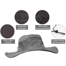 JAOAJ Sun Hat Fishing Hat Men's UV Protection Summer Hat Cotton UPF 50+ Safari Hat Foldable Outdoor Hiking Hat Garden Hat Boonie Hat, Creamy white, M