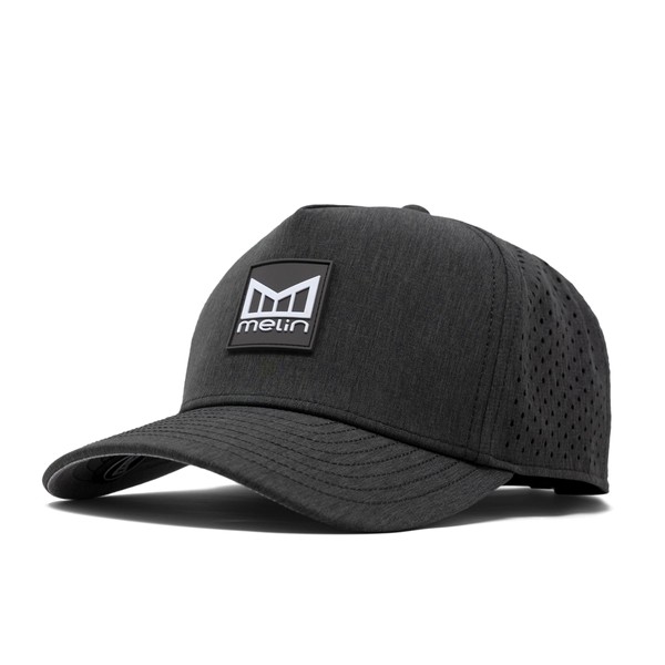 melin Odyssey Stacked Hydro, Heather Charcoal, Men's Performance Snapback Hats,