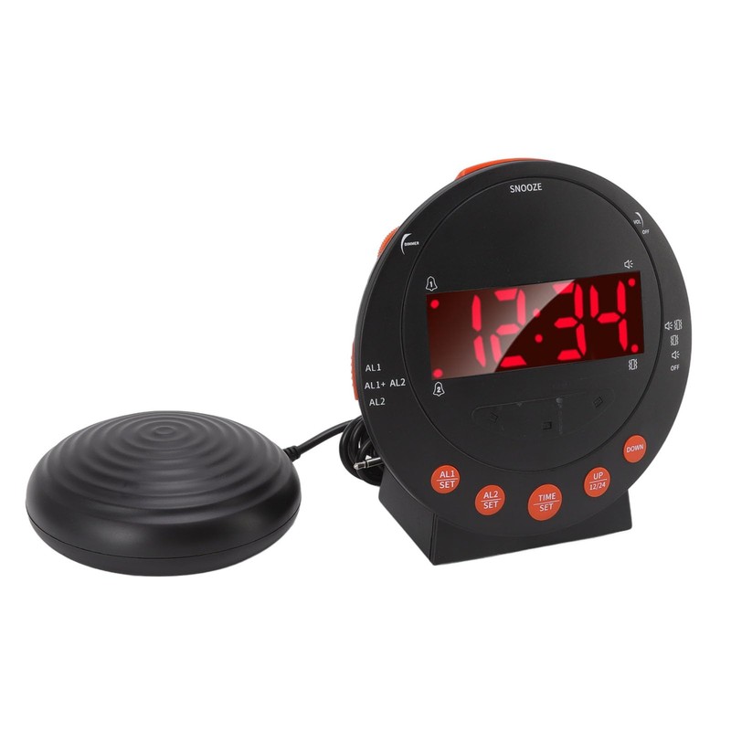 Extra Loud Alarm Clock, 113 Decibels, Red Flashing Light, Super
