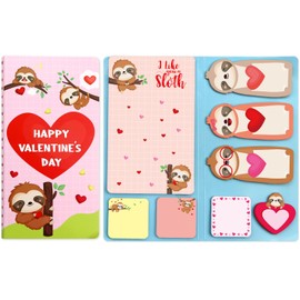 Fancy Land Valentines Day Sticky Notes Sloth Sticky Notepads Set 240 Sheets Valentines Day Gifts for Teachers Book Notes Sloth Lovers Kids Office School Friends Gifts Lazy Day Small Gifts