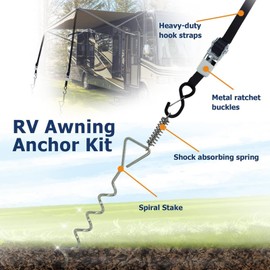 Storm Guy Set Tie Down Black Storm Band Awning Storm Tape for Awning Storm Protection for Fiam-ma F35 F45 F65 (A)