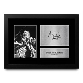 HWC Trading FR A4 Michael Keaton Beetlejuice Gifts Printed Signed Autograph Picture for Movie Memorabilia Fans - A4 Framed