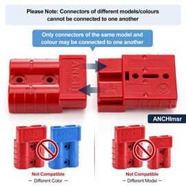 50Amp Power Connector Plug 50A Quick Connect Disconnect 600 V 2 Pairs(4pcs) for 50Amp Battery Connector(8AWG, RED)