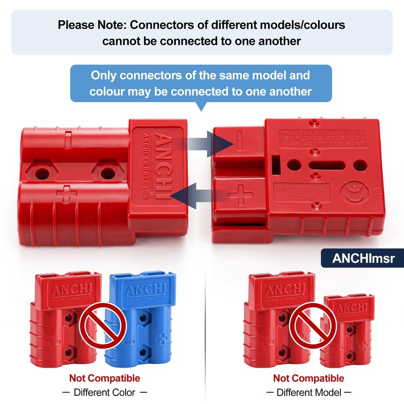 50Amp Power Connector Plug 50A Quick Connect Disconnect 600 V