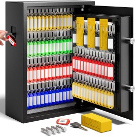 KornerBatl 103 Keys Electronic Key Lock Box with Anti-Theft Deposit Key Slot & Key Out T...