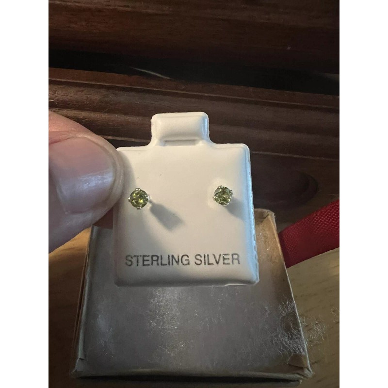 Unbranded Light Green CZ Stud Earrings