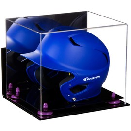 Better Display Cases Versatile Acrylic Display Case - Medium Rectangle Box with Mirror, Wall Mount, Purple Risers and Black Base 12.25" x 10" x 10.5" (V22)