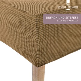 Scheffler Home Chair Covers Stretch Sofia / Stretch Chair Covers Cream Set of 2 / Elastic Chair Covers / Chair Covers Swing Chairs / Flannel Stretch Chair Covers High-Back Chair Covers with Elastic