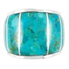 Wide Statement Ring in Sterling Silver Ring with Genuine Turquoise