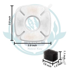 40 Pack Pet Water Fountain Filters Replacement Compatible with Veken 67oz/2L, 95oz/2.8L, 135oz/4L Cat Water Fountain, Includes 20 Carbon Filters&20 Pre-Filter Sponges for Cat and Dog Water Dispensers