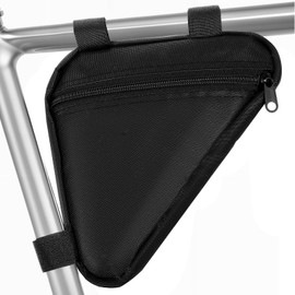 Alrhso Bike Frame Bag, Bicycle Triangle Storage Bag Cycling Storage Bike Pack, Black Triangle Saddle Bags Bikes Pouch Bicycle Accessories for Road and Mountain Bikes