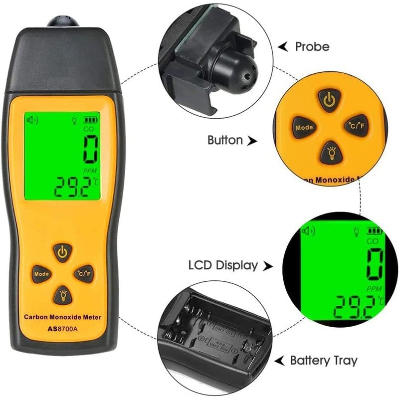CO Gas Tester,Handheld Carbon Monoxide Meter High Precision CO Gas