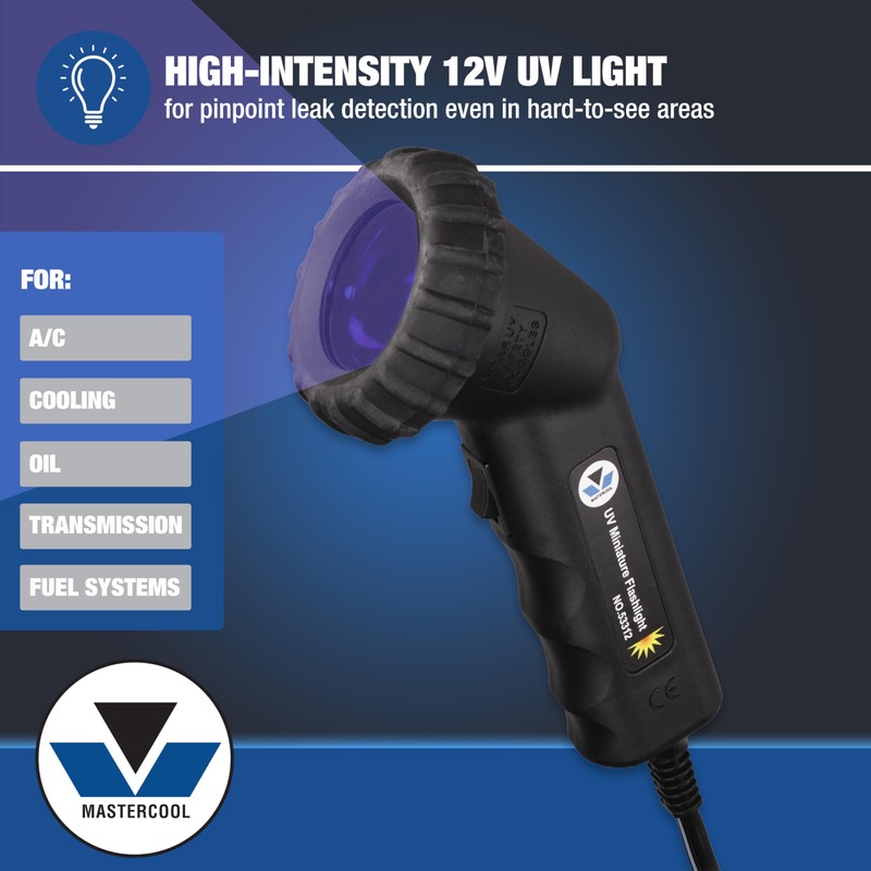 Mastercool 53312 UV Leak Detection Flashlight – 12V / 50W