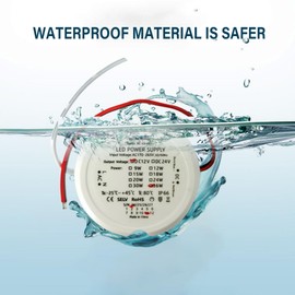 ASOFTY LED Transformer, 12 V 3 A 36 W Waterproof IP66 LED Transformer, Transformer Driver Power, Round Power Supply Driver for Lamps