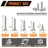Dianrui 200 PCS 304 Stainless Steel Screws, #8 Wood Screws