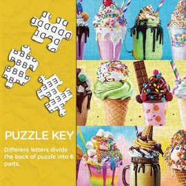 Ice Cream Puzzles for Adults 1000 Pieces, PICKFORU Colorful Confections Sweet Candy Jigsaw Puzzles, Impossible Challenging Chocolate Dessert Puzzle as Wall Decor