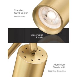 FEMILA 53" Track Lighting Fixtures Ceiling, 3000K LED Track Light Ceiling, Bulb Included, Brushed Gold Finish, GU10 Base, 4FS84TL-6 BG