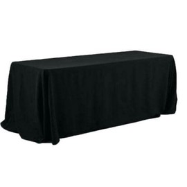 Sterling Mill Polyester Rectangle Tablecloth – Christmas Elegant Table Cover for Weddings, Dinner, Parties, Birthday, Banquets and Events - White & Black (Plain Black, 52"x90" Rectangle)
