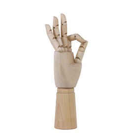 TOUROCMONT Wooden Hand Drawing Doll, Model Hand, 18 cm, 30 cm, Left, Right, Movable for Painting (Right, 30 cm)